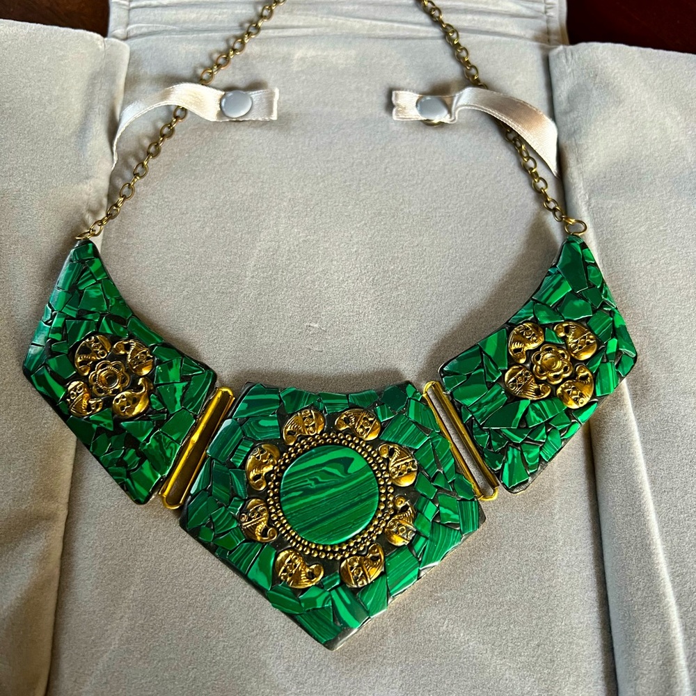 Hand made necklaces RUSSIAN DIOPSIDE AND GOLD PLATED!!